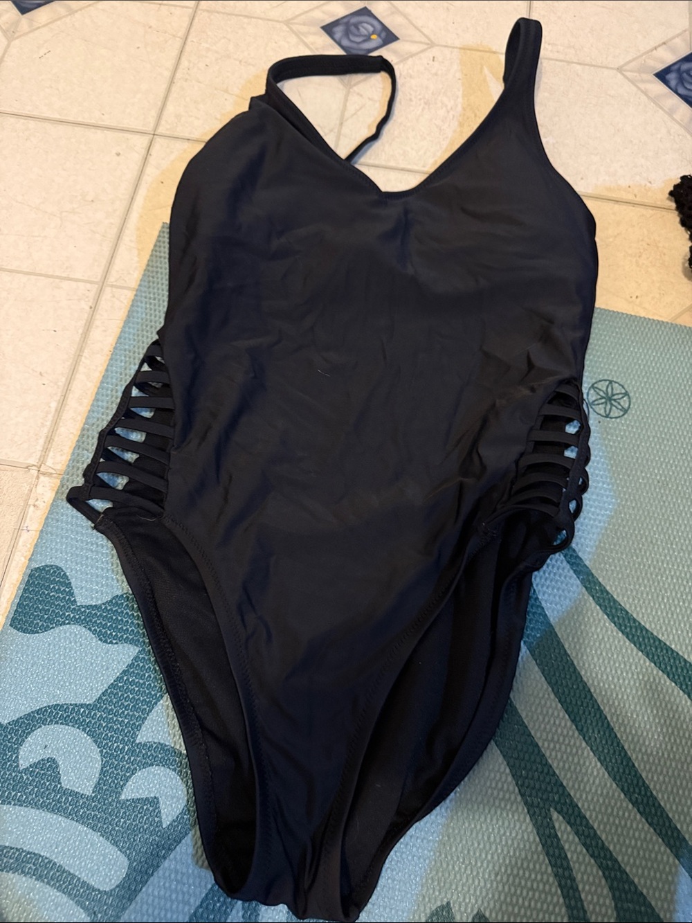 Mossimo Supply Co. Black One-Piece Swimsuit with Ladder Side Cutouts